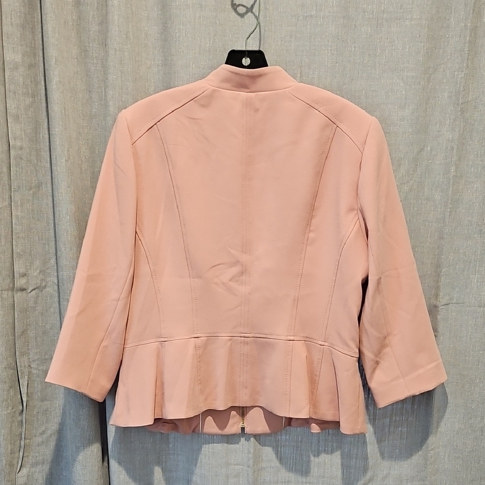 White House Black Market Pink Blazer with Notched Lapel and Peplum Fit - Picture 5 of 16